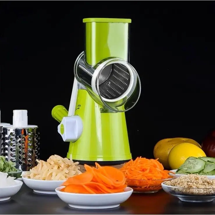 Fatiador e Ralador 3 em 1 com 3 Lâminas Inox para Legumes, Frutas e Queijos