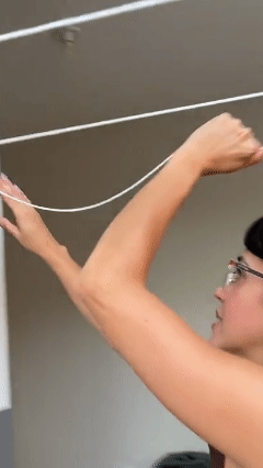 Varal Retratil Parede Recolhível Retrátil Roupa 30mt + Ganchos