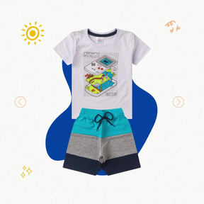 Kit 10 peças de Roupa Conjunto Infantil e Juvenil Menino Tamanho 01 ao 16