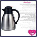 Garrafa Bule Parede Dupla Inox 1l Class Home
