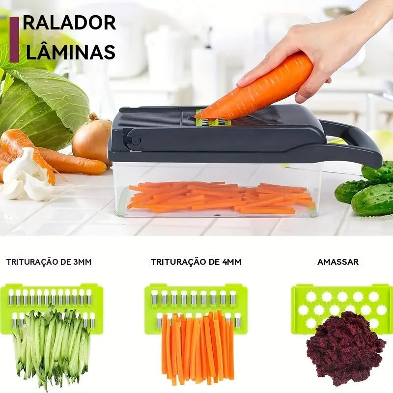Fatiador de cozinha multifuncional profissional em aço inoxidável 16 em 1