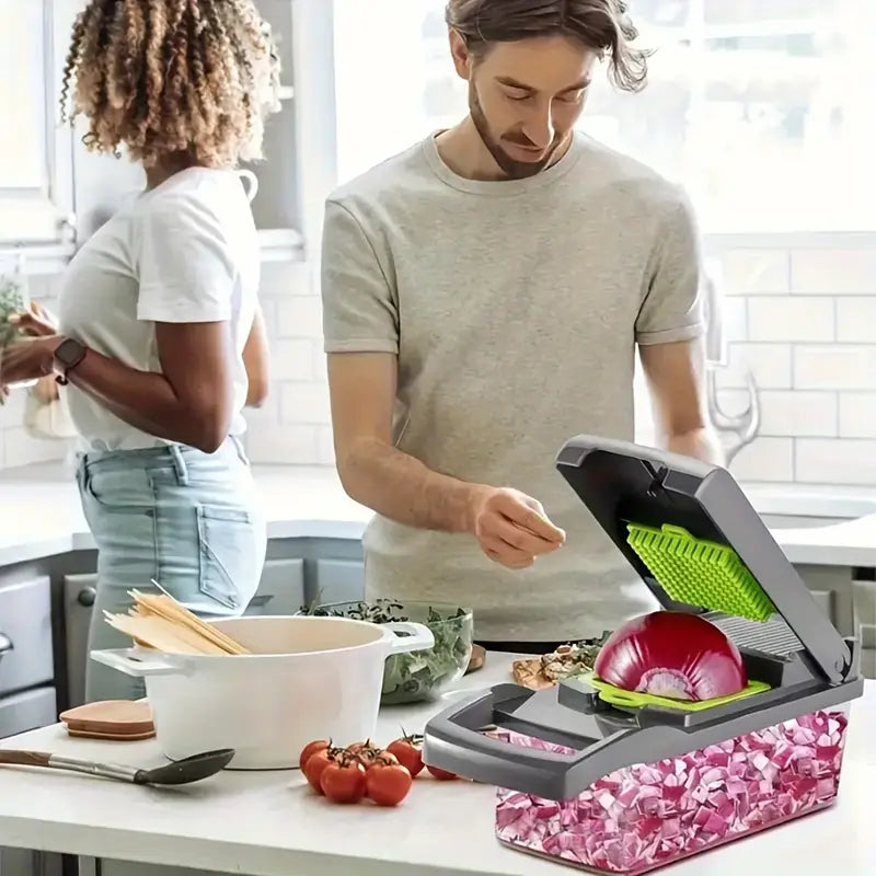 Fatiador de cozinha multifuncional profissional em aço inoxidável 16 em 1