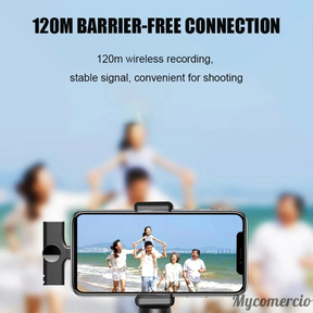 Microfone de Lapela Sem Fio Vlog Compatível Tipo C e iPhone