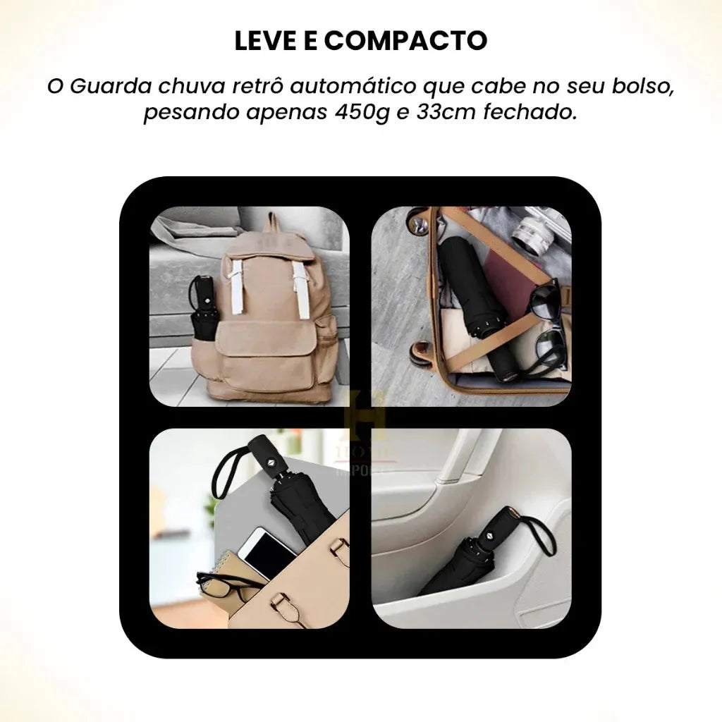 Guarda Chuva Automático Grande Reforçado Contra Vento Impermeável 102 cm De Diâmetro Linha Premium