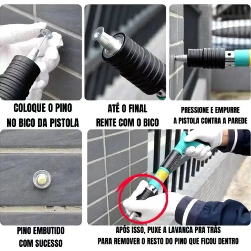Pistola Finca Pino de Alta Pressão | Fixações Rápidas e Firmes em Concreto, Alvenaria e Tijolos