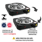 Fogão Elétrico Cooktop 1 Boca 1000W Portátil Camping | Linha Premium