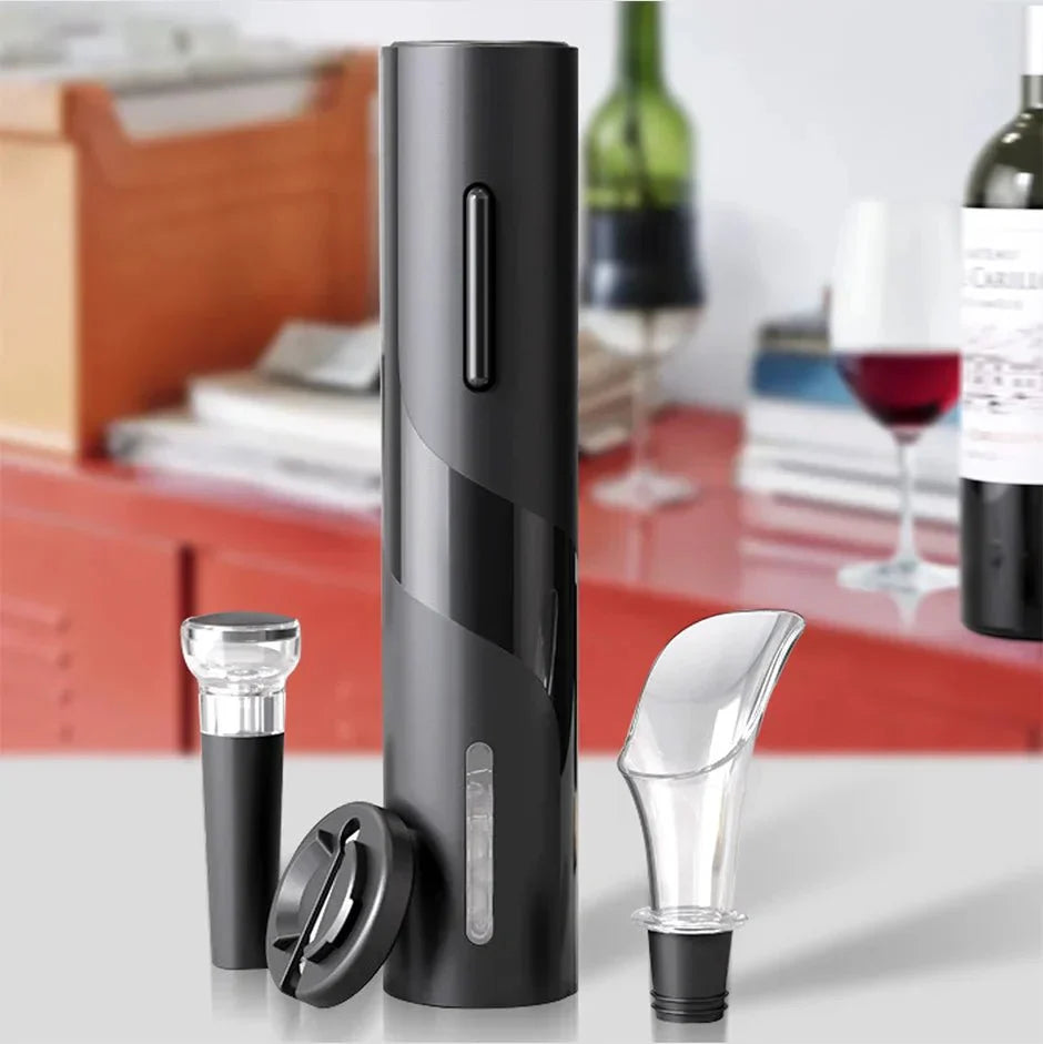Kit Abridor de Vinho Elétrico - Edição Black Limitada
