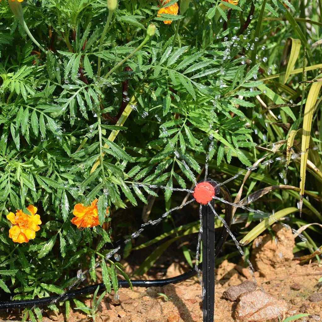 Kit de Irrigação por Gotejamento Automático com Bicos para Lavoura, Bonsai, Plantas, Flores, Vegetais e Estufas