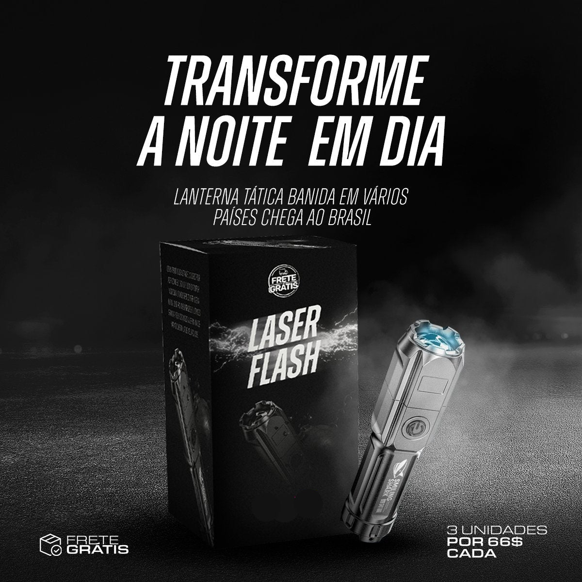 Laser Flash - Super Lanterna 10.000 Lúmens