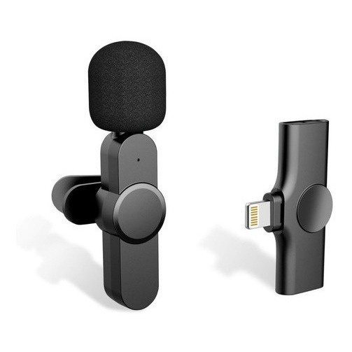 Microfone de Lapela Sem Fio Vlog Compatível Tipo C e iPhone