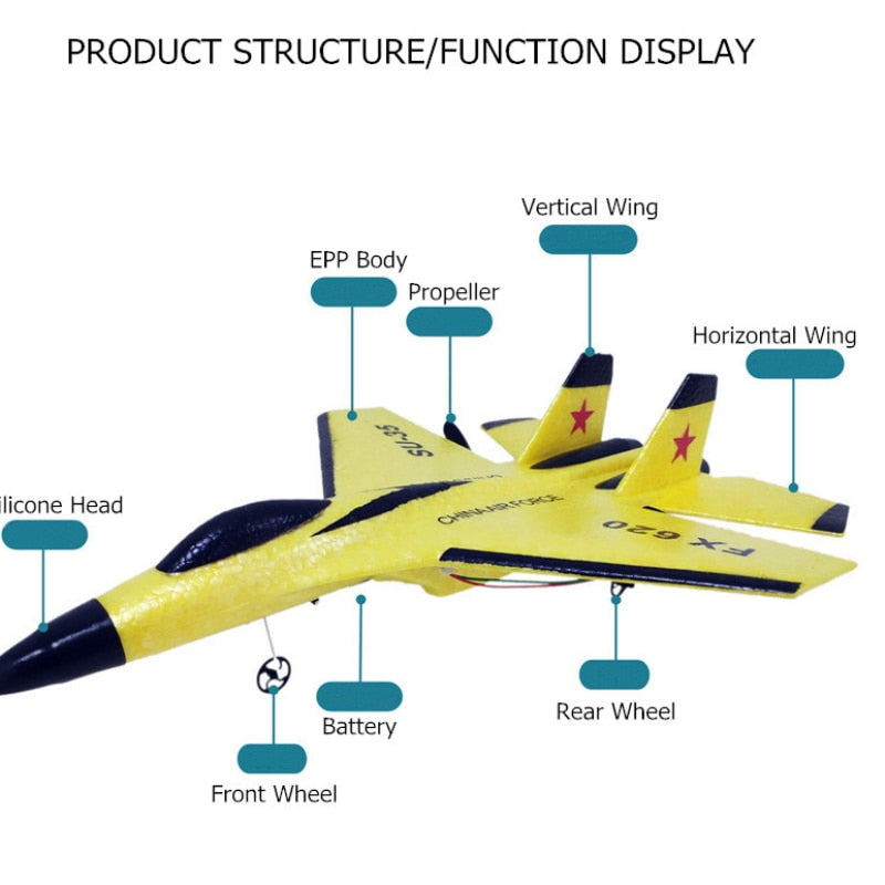 Avião de Controle Remoto - Caça FX + Brinde Surpresa Exclusivo